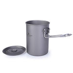 Boundless Voyage Ultraligero Portátil Titanio al Aire Libre 900 ml con Tapa Asa Plegable Acampar Agua Arroz Comida Taza Taza Taza