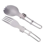 Set tenedor y cuchara plegable Spork Titanio senderismo y camping