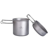 Set de Titanio Pot Pan Cook Set con mango plegable Camping al aire libre Picnic Senderismo