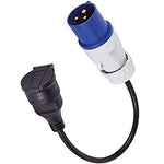 Electraline 900039 Adaptador Industrial con 1 Toma Schuko + Enchufe CEE (por Caravana, Obra de construcción, Barco, Autocaravana, Camping) -Área Exterior IP44