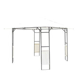 Outsunny Carpa 3x3x2.6m Cenador Jardin Marco de Acero y 4 Paraviento Lateral Color Crema