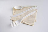 Dakimasu Platos y Cubiertos Desechables - 130 Piezas - Juego Completo para Fiestas y Picnic con Platos, Cucharas, Tenedores, Cuchillos, Tazas, Servilletas, Manteles - Compostable y Eco Friendly