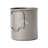 Toaks - Taza de camping de titanio puro, tamaño grande, se puede utilizar como cazuela (375 ml, 450 ml, 550 ml, 650 ml, 750 ml, 1100 ml), 450ml(without lid)