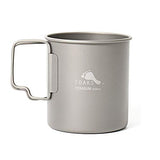 Toaks - Taza de camping de titanio puro, tamaño grande, se puede utilizar como cazuela (375 ml, 450 ml, 550 ml, 650 ml, 750 ml, 1100 ml), 450ml(without lid)