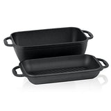 BBQ-Toro Molde para Pan | 2 en 1 - Olla + Sartén Rectangular de Hierro Fundido para Horno | 4,5 litros