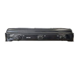 SMILE KN-03/1KB - Cocina de Gas Portátil para Camping, Hornillo Portátil, 3 Quemadores Ajustables, Tapa Desmontable, Negro