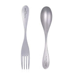 Boundless Voyage Tenedor de titanio cuchara 2 unids para acampar viaje casa con bolsa de transporte al aire libre cubiertos utensilios de cocina Ti1070T