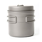 Batería de cocina de Toaks para camping, senderismo, pícnic y exteriores, juego con sopera, cazuela y sartén, 1100ml
