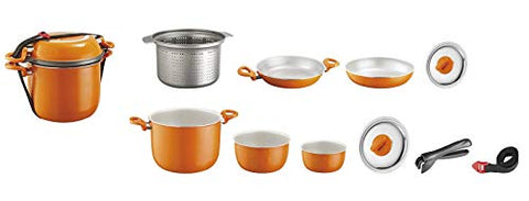 Brunner 0806046N - Set de cazuelas, Naranja, 9+1 piezas, 22 cm