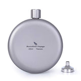 Boundless Voyage Pure Titanium Ultralight Hip Flask Botella de Vino Redonda portátil con Funne Whisky Alcohol Drinkware Accesorios 200ml
