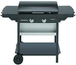 Campingaz Plancha de Gas EX, 2 Quemadores de Acero, 7.5 kW de Potencia, Carrito y 2 Mesas Plegables, Plancha Grande Antiadherente