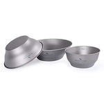 Cuenco y Plato de Titanio para Acampar al Aire Libre Utensilios de Cocina con Bolsa de Transporte
