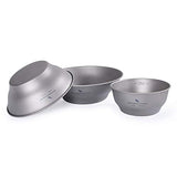 Cuenco y Plato de Titanio para Acampar al Aire Libre Utensilios de Cocina con Bolsa de Transporte
