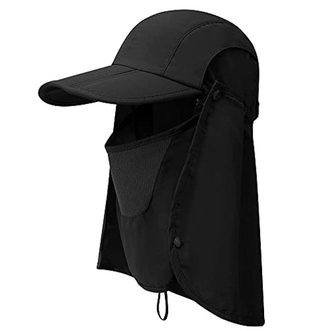 Boundless Voyage Hombres Mujeres Sombrero Al Aire Libre Mascarilla Ajustable Extraíble Camping Senderismo Pesca UPF 50+ Verano Protección UV Selva Cap
