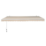 Outsunny Toldo Manual Plegable de Aluminio 295x250cm Ángulo Ajustable Manivela para Exterior Balcón Jardín Terraza