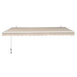 Outsunny Toldo Manual Plegable de Aluminio 295x250cm Ángulo Ajustable Manivela para Exterior Balcón Jardín Terraza