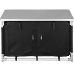 TecTake 800747 Cocina de Camping, Aluminio, Plegable para Exteriores, Patas Ajustables, Compartimentos, Negro, Incl. Bolsa de Transporte - Varios Modelos (Tipo 4 | No. 403347)