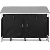 TecTake 800747 Cocina de Camping, Aluminio, Plegable para Exteriores, Patas Ajustables, Compartimentos, Negro, Incl. Bolsa de Transporte - Varios Modelos (Tipo 4 | No. 403347)