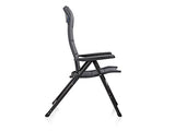 Napoli XL - Silla de camping (reclinable en 7 posiciones, 2 unidades), color gris oscuro