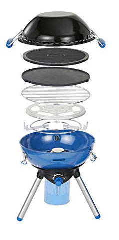 Campingaz Party Grill 400 CV - Barbacoa (2000 W, Barbacoa de contacto, Gas natural, 2000 W, 145 g/h, Mesa), abierto: Ø 36 x 42 cm (con soporte)