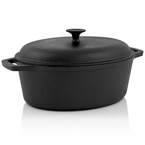 BBQ-TORO Olla con Tapa y Asas de Hierro Fundido | 6,4 litros