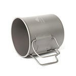 Toaks - Taza de camping de titanio puro, tamaño grande, se puede utilizar como cazuela (375 ml, 450 ml, 550 ml, 650 ml, 750 ml, 1100 ml), 450ml(without lid)