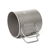 Toaks - Taza de camping de titanio puro, tamaño grande, se puede utilizar como cazuela (375 ml, 450 ml, 550 ml, 650 ml, 750 ml, 1100 ml), 450ml(without lid)