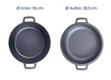 Hanseküche Olla de hierro fundido ya quemada con diámetro de 26 cm