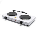 WilTec Cocina Doble Camping 2000W Placa eléctrica portátil 2 fogones Cocina Outdoor Provisional Vacaciones