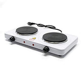 WilTec Cocina Doble Camping 2000W Placa eléctrica portátil 2 fogones Cocina Outdoor Provisional Vacaciones