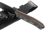 JEO-TEC Nº9 Cuchillo Supervivencia Caza Monte bushcraft Camping Outdoor Campo - Funda de Piel con pedernal y Piedra afilar incluidos - Acero MOVA-58 - Fabricado en España