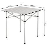 TecTake Mesa Plegable de Aluminio portátil Camping terraza jardín Mesa Multifuncional - Varios Modelos - (No. 401169: 70 x 70 x 70 cm)