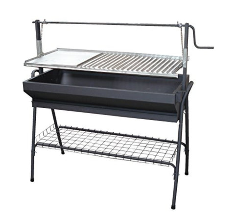 IMEX EL ZORRO 71763 Barbacoa con Parrilla-Plancha y Elevador, Negro, 60 x 50 x 115 cm
