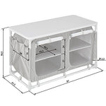 TecTake 800747 Cocina de Camping, Aluminio, Plegable para Exteriores, Patas Ajustables, Compartimentos, Negro, Incl. Bolsa de Transporte - Varios Modelos (Tipo 4 | No. 403347)