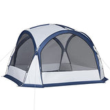 Outsunny Tienda de Campaña para 6-8 Personas con 4 Mosquiteros 2 Paneles de Tela Oxford y Bolsa de Transporte para Camping Senderismo Viajes 350x350x230 cm Blanco y Azul