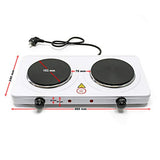 WilTec Cocina Doble Camping 2000W Placa eléctrica portátil 2 fogones Cocina Outdoor Provisional Vacaciones