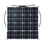 Placa Solar 12V y 50W monocristalino para batería de automóvil, camper, camper, barco, baterías de 12V (50)