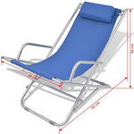 vidaXL Tumbonas Modelos Reclinables Pack 2 Unidades de Acero Azul 69x61x94 cm