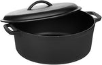 Amazon Basics - Horno holandés de hierro fundido pretratado con asa doble, 6,62 l