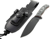 JEO-TEC Nº9 Cuchillo Supervivencia Caza Monte bushcraft Camping Outdoor Campo - Funda de Piel con pedernal y Piedra afilar incluidos - Acero MOVA-58 - Fabricado en España