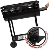 AKTIVE 52897 - Barbacoa carbón y leña de doble parrilla 97 x 42 x 96 cm; 2 alturas regulables, depósito de cenizas extraíble y fácil de limpiar, bandeja para utensilios, 2 ruedas para fácil transporte