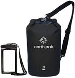 Earth Pak Bolsa Estanca- Impermeable Bolsa Seca de compresión Mantiene el Equipo seco para Kayak, Playa, Deportes, Rafting, Acampada y Pesca (Negro, 10L)