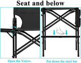 FGHDFH Silla De Director Ligera De Camping, Exterior Sillas De Maquillaje Plegables De Aluminio con Mesa Lateral Y Bolsillos Laterales, Directors Chair con Bolsa De Transporte Soporta 660 Lbs