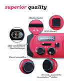 Radio de Emergencia Portátil Manivela FM Am, Generacion Solar Portátil Multifunción Al Aire Libre Novedad Radio con 2000mAh Batería/Alarma SOS/LED Linterna