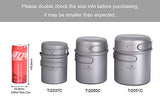 Set de Titanio Pot Pan Cook Set con mango plegable Camping al aire libre Picnic Senderismo