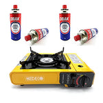 Pack de Cocina pórtatil de gas + 4 CARTUCHOS de gas 227g (Camping B-250, compatible con todas cocinas, sopletes.) TAMAÑO: 36x9x31,5. POTENCIA: 2,3 KW. COLOR AL AZAR. MALETIN INCLUIDO.
