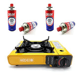 Pack de Cocina pórtatil de gas + 4 CARTUCHOS de gas 227g (Camping B-250, compatible con todas cocinas, sopletes.) TAMAÑO: 36x9x31,5. POTENCIA: 2,3 KW. COLOR AL AZAR. MALETIN INCLUIDO.