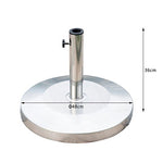 Outsunny Base Sombrilla Acero Inoxidable Soporte Pie para Parasol Φ34mm/Φ38mm/Φ48mm Jardín Patio Color Plateado