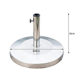 Outsunny Base Sombrilla Acero Inoxidable Soporte Pie para Parasol Φ34mm/Φ38mm/Φ48mm Jardín Patio Color Plateado
