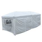 Outsunny Carpa Plegable en Acordeon 4 Paneles Laterales 2 Cortinas +Bolsa Transporte 5,91x2,97x2,55 m Blanco